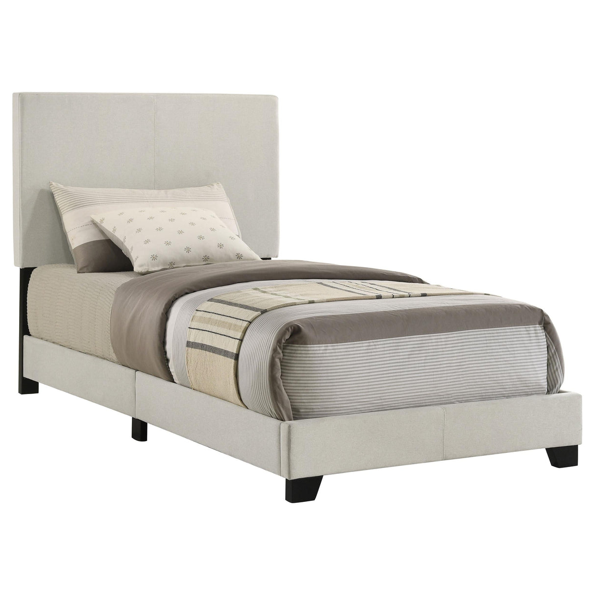 Dorian Cream Upholstered Twin Panel Bed by Coaster at Eve Furniture