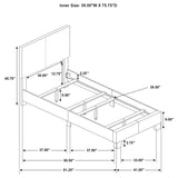 Dorian Cream Upholstered Twin Panel Bed by Coaster at Eve Furniture