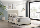 Dorian Cream Upholstered Twin Panel Bed by Coaster at Eve Furniture