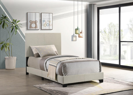 Dorian Cream Upholstered Twin Panel Bed by Coaster at Eve Furniture