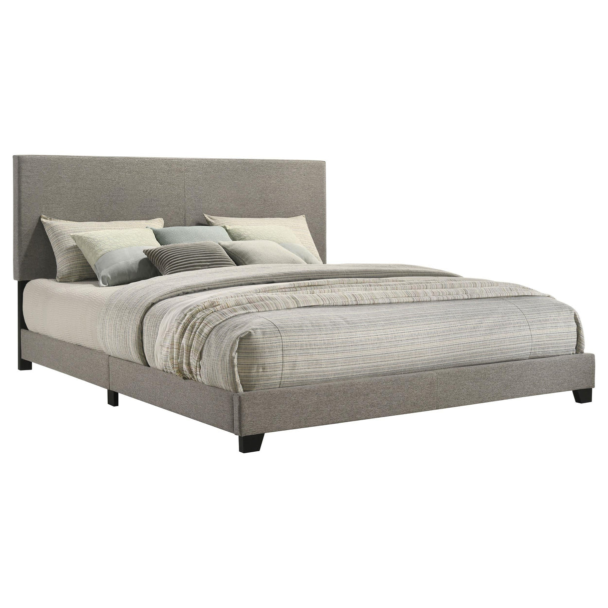Dorian Taupe Upholstered Eastern King Panel Bed by Coaster at Eve Furniture
