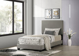 Dorian Taupe Upholstered Twin Panel Bed by Coaster at Eve Furniture