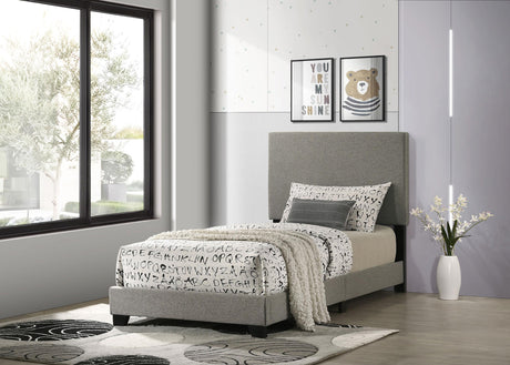 Dorian Taupe Upholstered Twin Panel Bed by Coaster at Eve Furniture