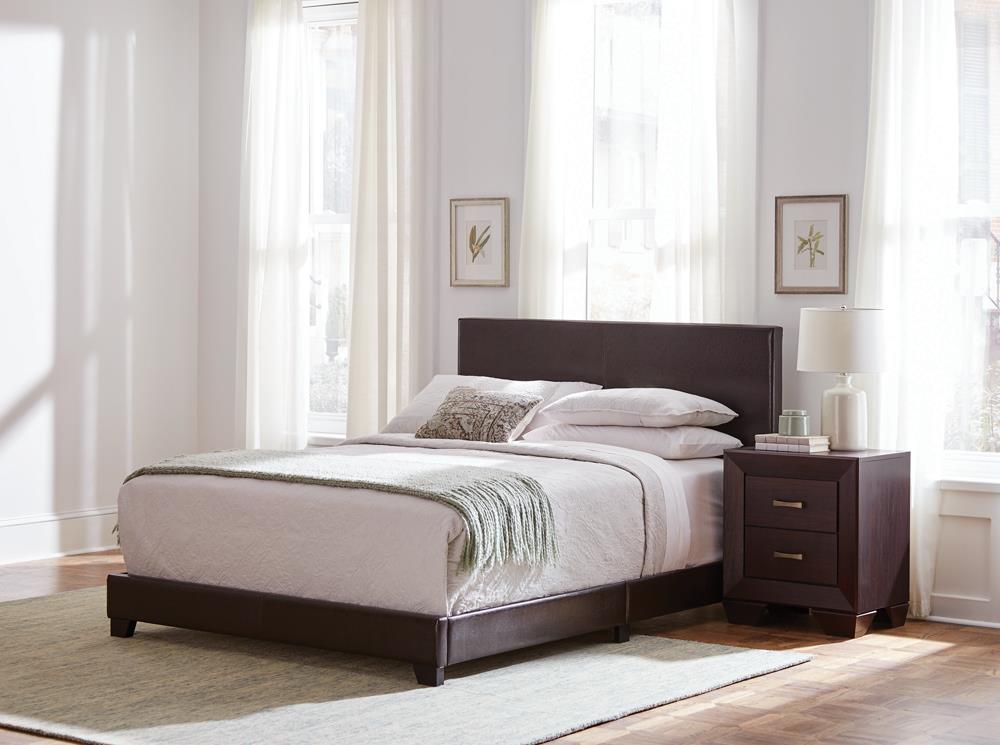 Dorian Upholstered California King Bed Brown