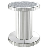 Dorielle Mirror Crystal Inlay Round Top Accent Table by Coaster at Eve Furniture