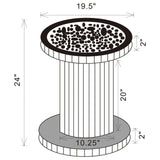 Dorielle Mirror Crystal Inlay Round Top Accent Table by Coaster at Eve Furniture
