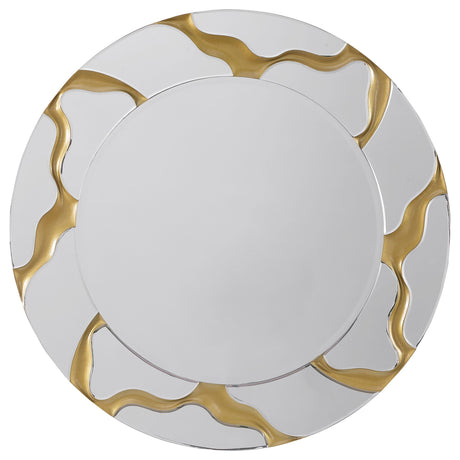 Dorinda Gold 36 x 36 Inch Round Kintsugi Style Wall Mirror by Coaster at Eve Furniture