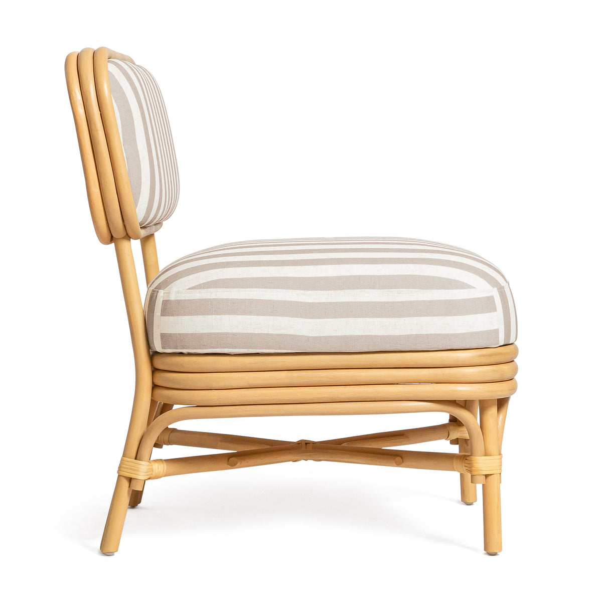 Dorine Striped Performance Linen & Rattan Accent Chair by TOV Furniture at Eve Furniture