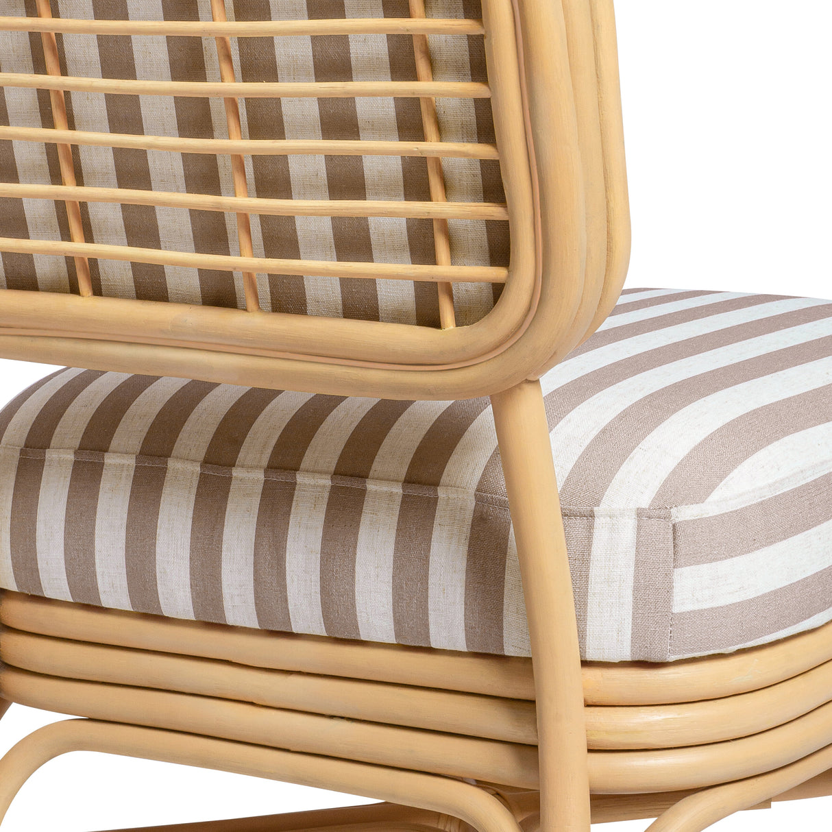 Dorine Striped Performance Linen & Rattan Accent Chair by TOV Furniture at Eve Furniture