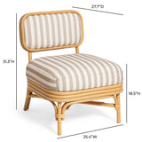 Dorine Striped Performance Linen & Rattan Accent Chair by TOV Furniture at Eve Furniture