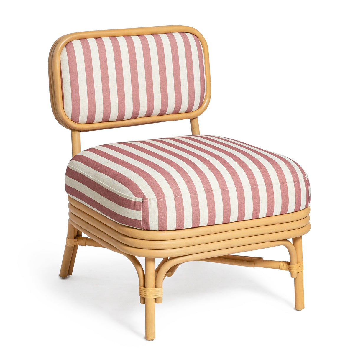 Dorine Striped Performance Linen & Rattan Accent Chair by TOV Furniture at Eve Furniture