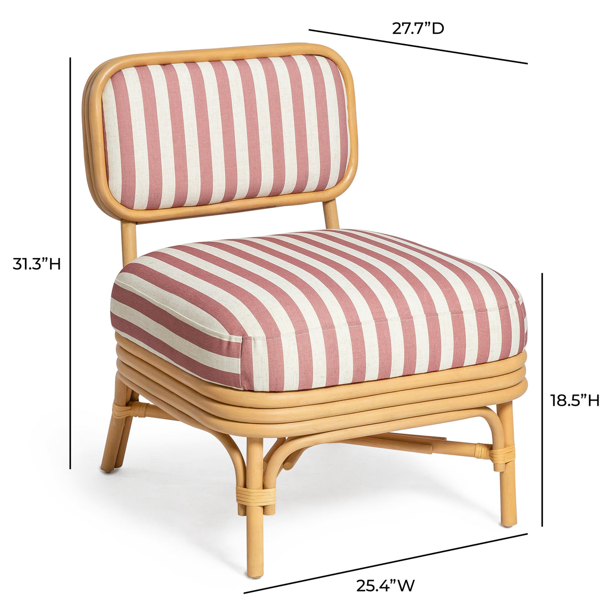 Dorine Striped Performance Linen & Rattan Accent Chair by TOV Furniture at Eve Furniture