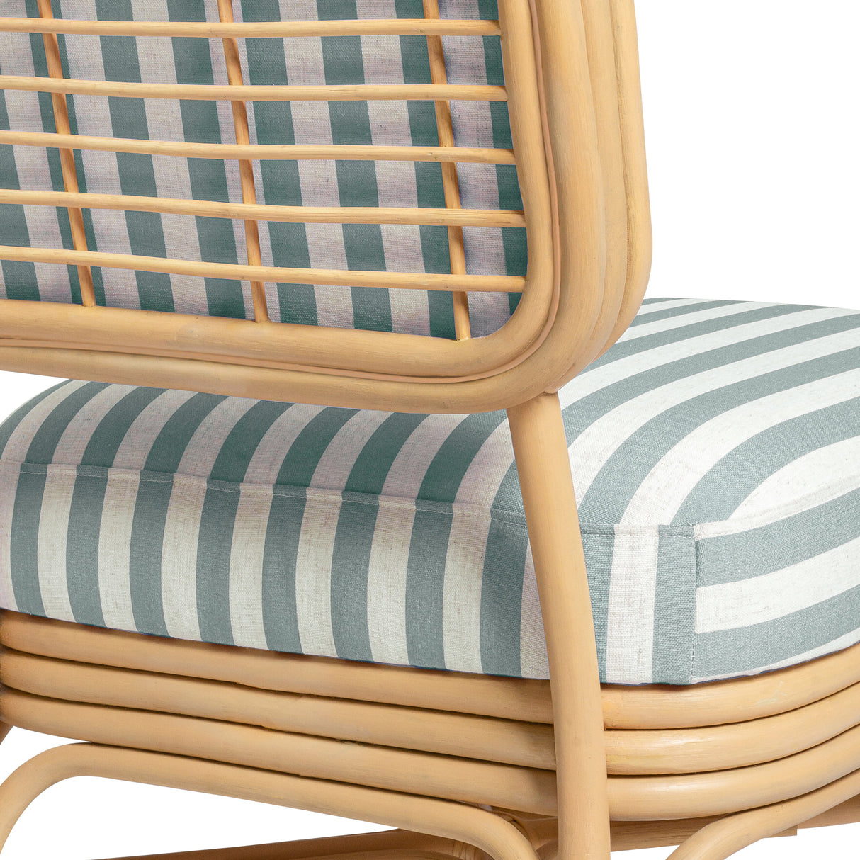 Dorine Striped Performance Linen & Rattan Accent Chair by TOV Furniture at Eve Furniture