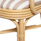 Dorine Striped Performance Linen & Rattan Dining Armchair by TOV Furniture at Eve Furniture