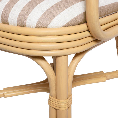 Dorine Striped Performance Linen & Rattan Dining Armchair by TOV Furniture at Eve Furniture