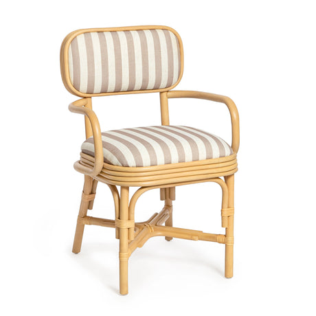 Dorine Striped Performance Linen & Rattan Dining Armchair by TOV Furniture at Eve Furniture