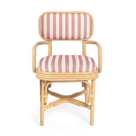 Dorine Striped Performance Linen & Rattan Dining Armchair by TOV Furniture at Eve Furniture