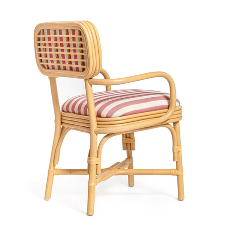 Dorine Striped Performance Linen & Rattan Dining Armchair by TOV Furniture at Eve Furniture