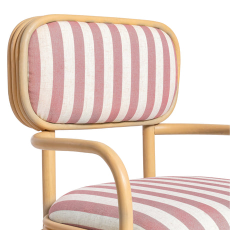 Dorine Striped Performance Linen & Rattan Dining Armchair by TOV Furniture at Eve Furniture