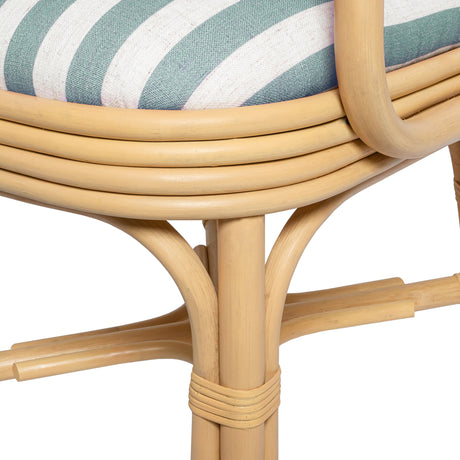 Dorine Striped Performance Linen & Rattan Dining Armchair by TOV Furniture at Eve Furniture