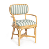 Dorine Striped Performance Linen & Rattan Dining Armchair by TOV Furniture at Eve Furniture