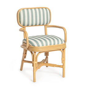 Dorine Striped Performance Linen & Rattan Dining Armchair by TOV Furniture at Eve Furniture