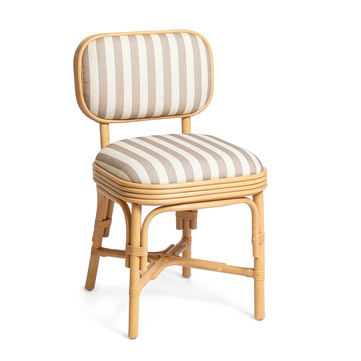 Dorine Striped Performance Linen & Rattan Dining Chair by TOV Furniture at Eve Furniture