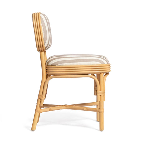 Dorine Striped Performance Linen & Rattan Dining Chair by TOV Furniture at Eve Furniture