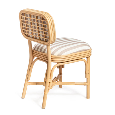 Dorine Striped Performance Linen & Rattan Dining Chair by TOV Furniture at Eve Furniture