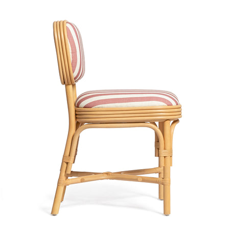 Dorine Striped Performance Linen & Rattan Dining Chair by TOV Furniture at Eve Furniture