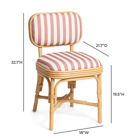 Dorine Striped Performance Linen & Rattan Dining Chair by TOV Furniture at Eve Furniture