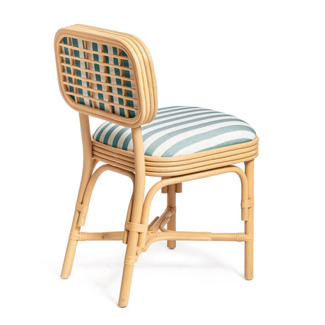 Dorine Striped Performance Linen & Rattan Dining Chair by TOV Furniture at Eve Furniture