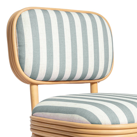 Dorine Striped Performance Linen & Rattan Dining Chair by TOV Furniture at Eve Furniture