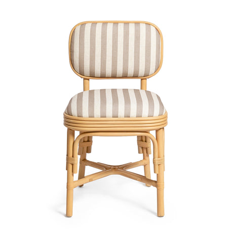 Dorine Striped Performance Linen & Rattan Dining Chair by TOV Furniture at Eve Furniture