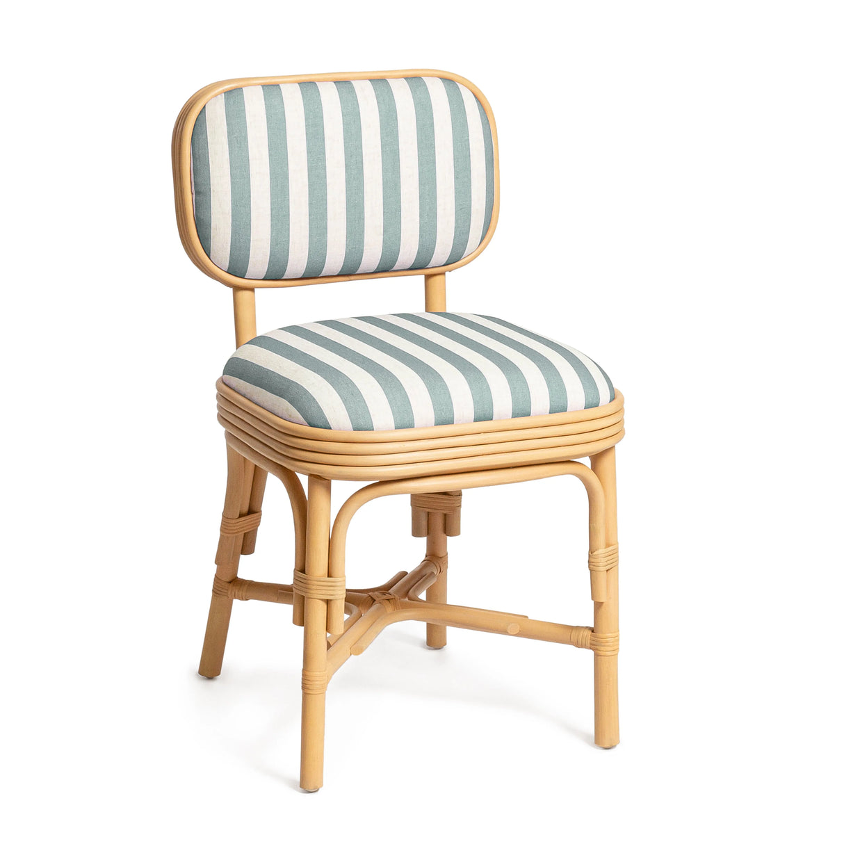Dorine Striped Performance Linen & Rattan Dining Chair by TOV Furniture at Eve Furniture