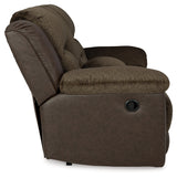 Dorman Chocolate Reclining Loveseat with Console