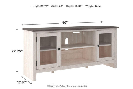 Dorrinson Two-tone 60" TV Stand by Ashley at Eve Furniture