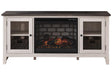 Dorrinson Two-tone 60" TV Stand with Electric Fireplace by Ashley at Eve Furniture