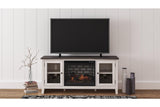 Dorrinson Two-tone 60" TV Stand with Electric Fireplace by Ashley at Eve Furniture