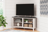 Dorrinson Two-tone Corner TV Stand