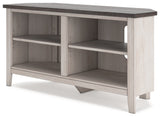 Dorrinson Two-tone Corner TV Stand