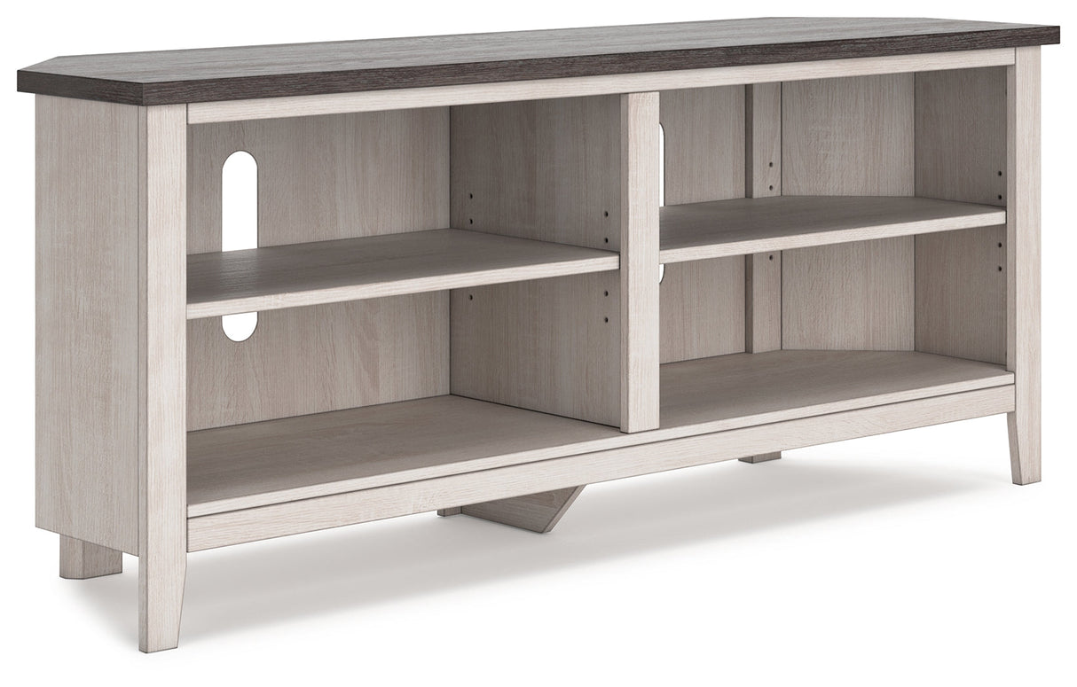 Dorrinson Two-tone Corner TV Stand