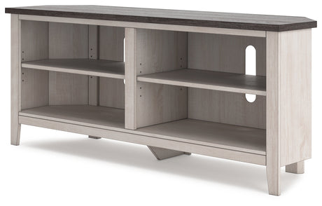 Dorrinson Two-tone Corner TV Stand