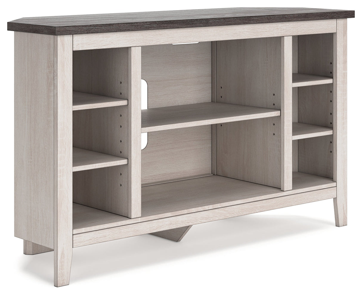 Dorrinson Two-tone Corner TV Stand