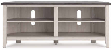 Dorrinson Two-tone Corner TV Stand by Ashley at Eve Furniture
