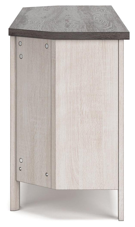 Dorrinson Two-tone Corner TV Stand by Ashley at Eve Furniture