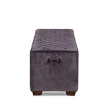 D'Orsay 59" Upholstered Bench in Asphalt Velvet