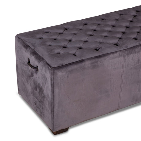 D'Orsay 59" Upholstered Bench in Asphalt Velvet by Home Trends & Design at Eve Furniture