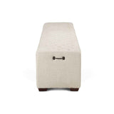 D'Orsay 59" Upholstered Bench in Beige Linen