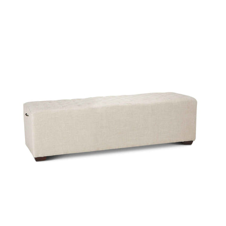 D'Orsay 59" Upholstered Bench in Beige Linen by Home Trends & Design at Eve Furniture